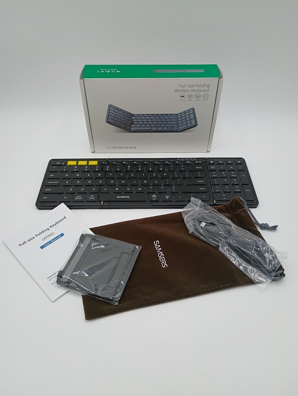 Samsers Full-Size Foldable Bluetooth Keyboard # Keypad, Backlit, Phone holder